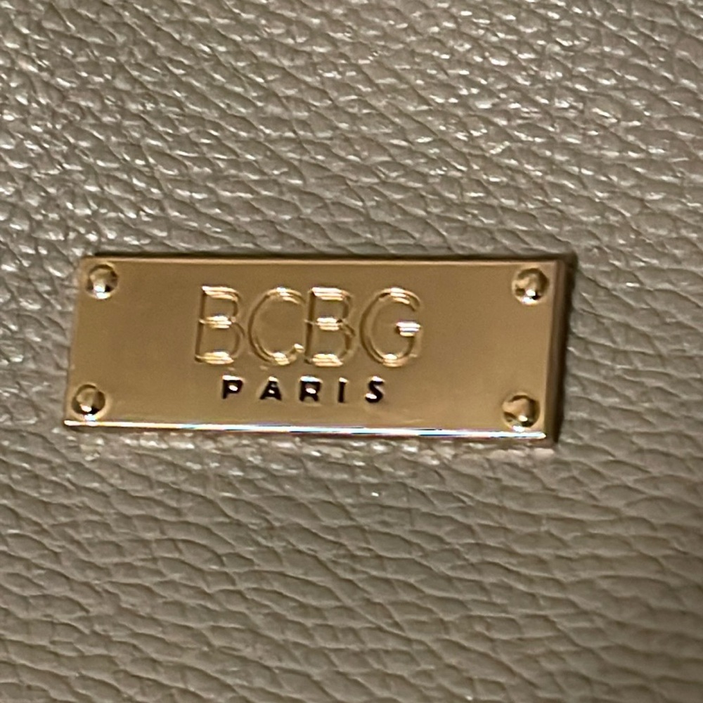 BCBG Beige Vegan Leather Tote Bag - Picture 4 of 15